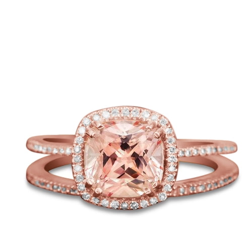 morganite wedding set