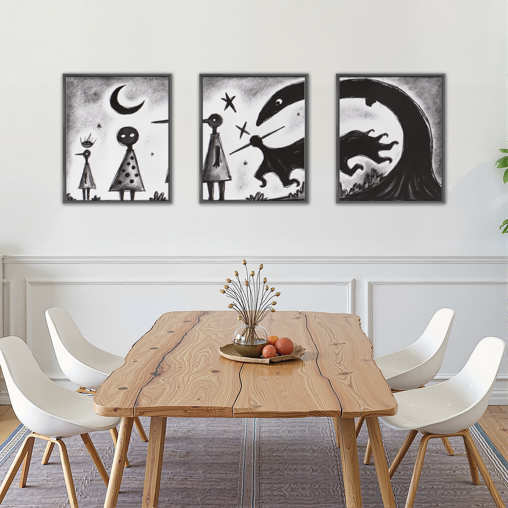 MAYEERTY Modern Abstract Wall Art Painting, Living Room Decor, Black Aluminum Alloy Frame, 7.87"x9.84"