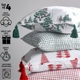 thumbnail image 2 of Folkulture Christmas Pillow Covers 18x18, Set of 4 100% Cotton Farmhouse Throw Pillow Covers for Home Décor, Decorative Pillow Cases or Cushion Covers for Christmas Decor - Square, Noel (Red Green), 2 of 7