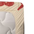 thumbnail image 3 of Ambesonne Cartoon Fitted & Top Sheet Set with Sham, Queen Cards, Red Brown Ecru, 3 of 4