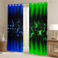 thumbnail image 2 of Erosebridal Geometric Honeycomb Curtains Blackout Neon Green Blue Black Stripes Curtains & Drapes for Living Room,Gradient Ombre Window Curtains Beehive Hexagon Window Treatments, 2 of 6