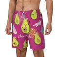 thumbnail image 2 of Balery Pink Green Avocado Mens Swim Trunks Swim Shorts for Men Quick Dry Inseam Beach Shorts with Compression Liner Pocket-3X-Large, 2 of 9