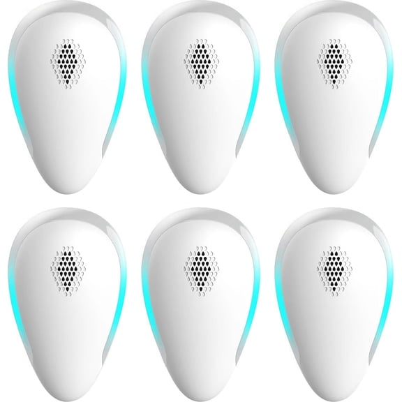 Ultrasonic Pest Repeller Indoor 6-Pack - Plug-in Electronic Repeller for Mosquito, Spiders, Mice