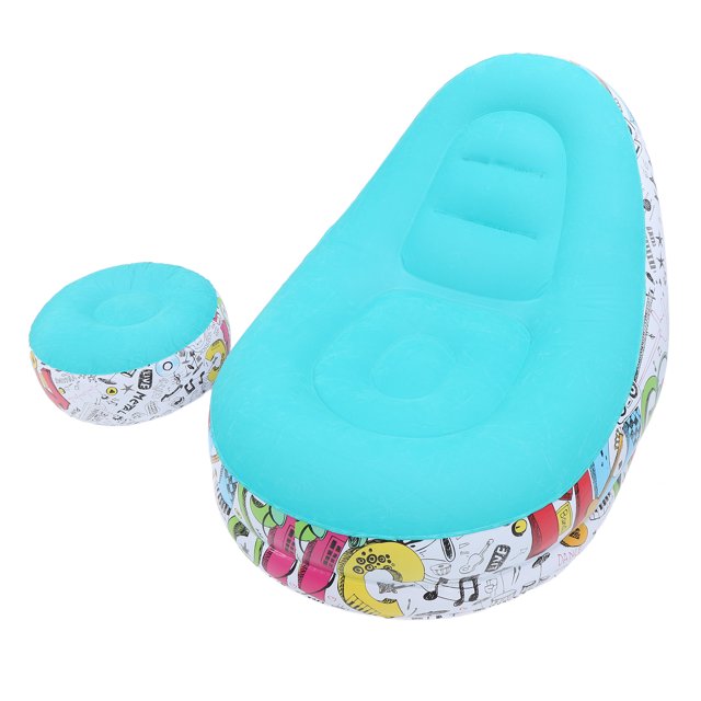 Sofá inflable, Silla de Tumbona inflable que acude en masa cómoda con taburetes para acampar al aire libre
