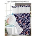 thumbnail image 4 of No Hook Cloth Fabric Shower Curtain with Snap in Liner, Boho Blue Purple Floral Waterproof Shower Curtains Set with See Through Top Window, Farmhouse Botanical Vintage Paisley Flower 36"x78", 4 of 6