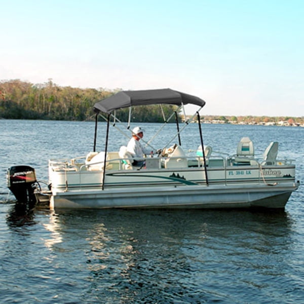 4 Bow Bimini Top Boat Cover 91" 96" Gray Pontoon Fishing 8 Foot Deck by