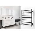 thumbnail image 3 of Heated Towel Rack – Matte Black Wall Mounted Towel Warmer for Luxurious Bathroom Spa-Like Comfort, 7-Bars, 75 Watts Electric Hardwired UL Certified Safe, WarmlyYours Tahoe, 3 of 14