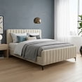 thumbnail image 4 of Ilios Innova | Base de Cama King Size con Cabecera Acanalada Tapizada en Poliéster Beige, Estructura de Madera Robusta con Somier de Tablillas y Diseño Moderno Minimalista para Dormitorio Principal, 4 of 9