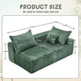 thumbnail image 5 of MOONMISS Boucle Upholstered Deep Seat Modern 2-Seater Lazy Leisure Sofa with 3 Pillows-Emerald, 5 of 5