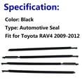 thumbnail image 2 of 4 Pcs Door Auto Window Trim Moulding Belt Weatherstrip Fit for Toyota RAV4 2009-2012, 2 of 6