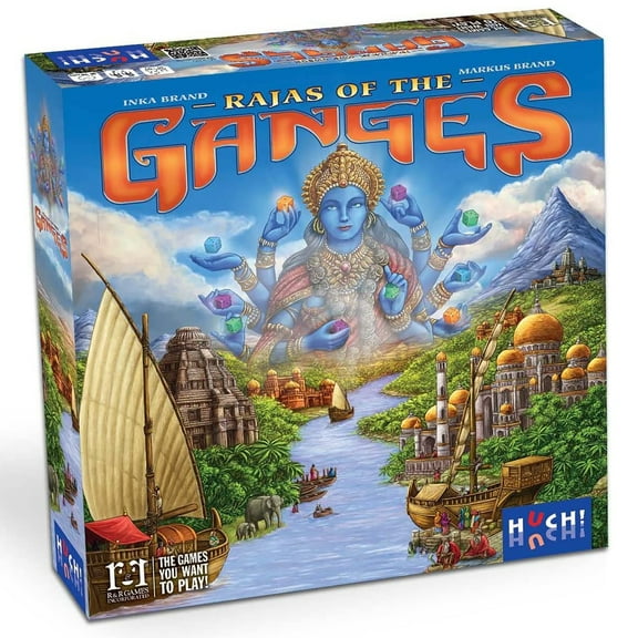 Rajas of the Ganges - R&R Games, 16th Century India Worker Placement Dice & Board Game, Ages 12 , 2-4 Players, 60 Min