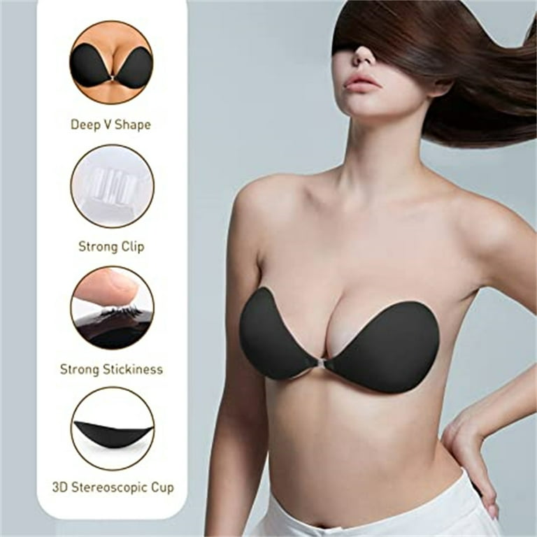 Self Adhesive Reusable Sticky Bra Strapless and Backless Nude by