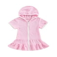 thumbnail image 1 of Maillot de Bain à Capuche pour Filles, Robe en Éponge pour Piscine, Robe de Plage pour Bébé, 1 of 7