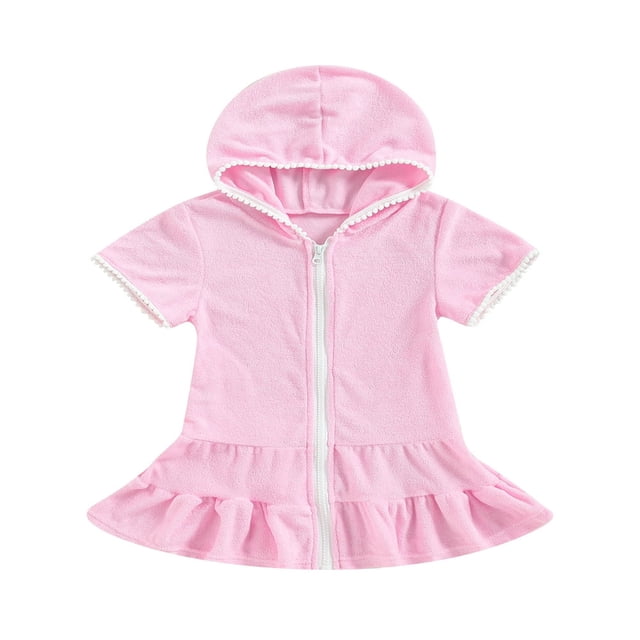 Maillot de Bain à Capuche pour Filles, Robe en Éponge pour Piscine, Robe de Plage pour Bébé