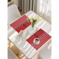 thumbnail image 5 of Red Morocco Placemats Set of 4, Ocean Nautical Anchor Stripe Geometric Placemats for Dining Table, Place Mats for Kitchen Tabletop, Waterproof Wipeable Dining Table Mats Set, 5 of 9