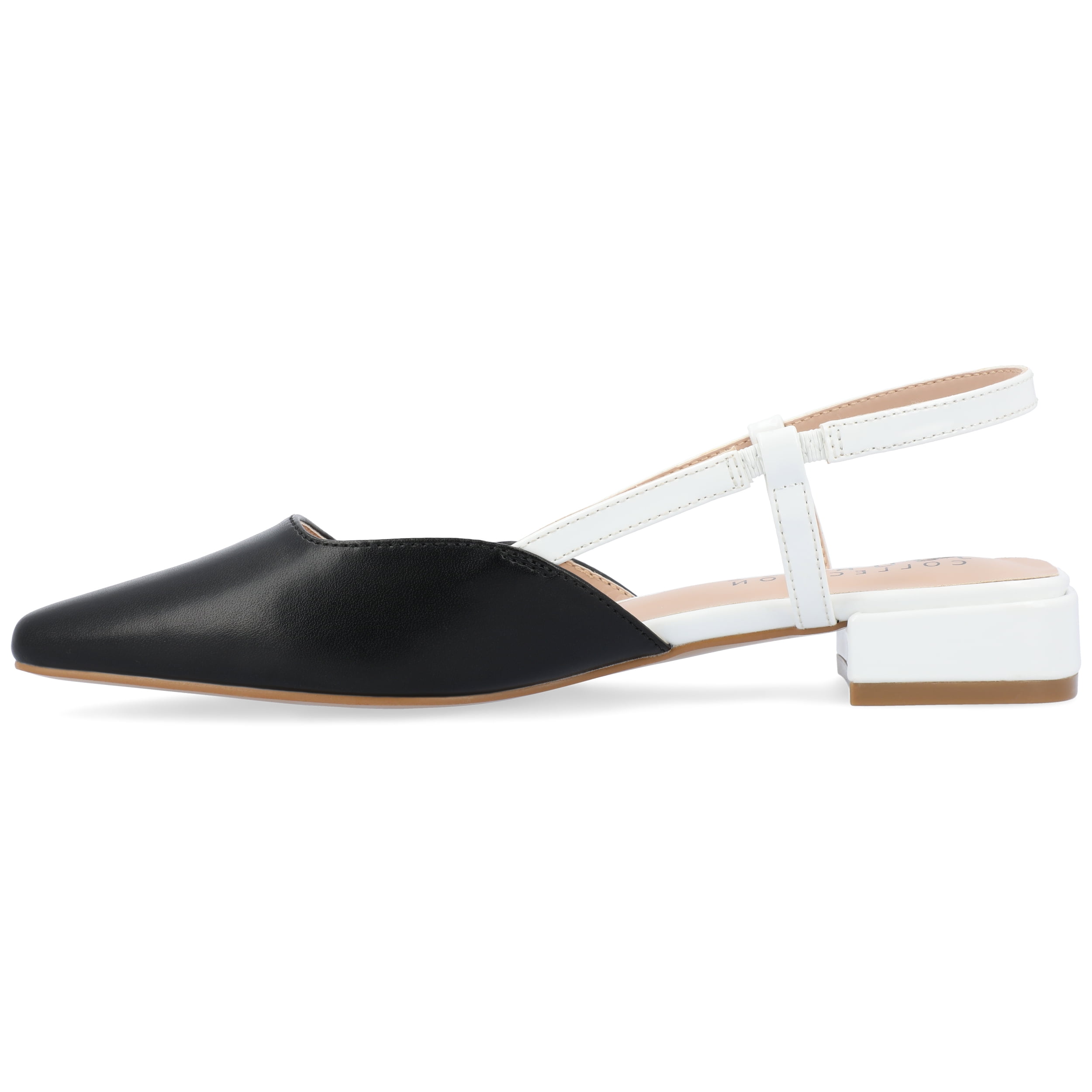 Journee Womens Paislee Sling Back Block Heel Square Toe Flats