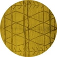 thumbnail image 1 of Ahgly Company Indoor Round Oriental Yellow Industrial Area Rugs, 4' Round, 1 of 4