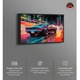 thumbnail image 2 of Classic Night Drive Car Canvas Wall Art by Notoriart, Black Floater Frame, 37" x 25", 2 of 7