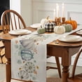 thumbnail image 3 of Watercolor Pumpkin Bird Table Runner, Autumn Thanksgiving Kitchen Dining Table Decoration for Home Party Decor 13x36 Inches, 3 of 9
