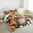 thumbnail image 3 of Manfei Farm Highland Cattle King Size Comforter Sets,Farmhouse Cowhide Bedding Comforter Set,Rustic Flower Floral Bedding Set For Children,Super Cozy Room Decor Reversible,3-Piece, 3 of 8