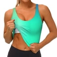 thumbnail image 3 of Daiia blue green colors Printed Women's Sports Bra, Breathable Activewear Bra with U-Back Design and Removable Pads, Comfortable and Supportive for Yoga, Workout-Medium, 3 of 8