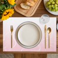 thumbnail image 4 of Pink Geometric Placemats Set of 4, Modern White Stripe Abstract Distortion Art Placemats for Dining Table, Place Mats for Kitchen Tabletop, Waterproof Wipeable Dining Table Mats Set, 4 of 9