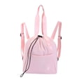 thumbnail image 2 of harper Gym Bag Casual Daypack Sports with Front Pocket Yoga Tap Drawstring Backpack Pink, 2 of 10