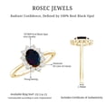 thumbnail image 5 of Rosec Jewels Princess Diana Inspired Ring for Women, Oval Black Opal Ring with Diamond Halo, 18K Yellow Gold, US 5.00, 5 of 9
