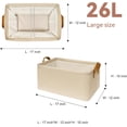 thumbnail image 2 of 6 Pack Closet Cloth Storage Bins for Shelves, Medium Storage Baskets for Shelves, Fabric Bins for Closet organization with Handles（ Beige 15''L x 10''W x 8''H）, 2 of 6