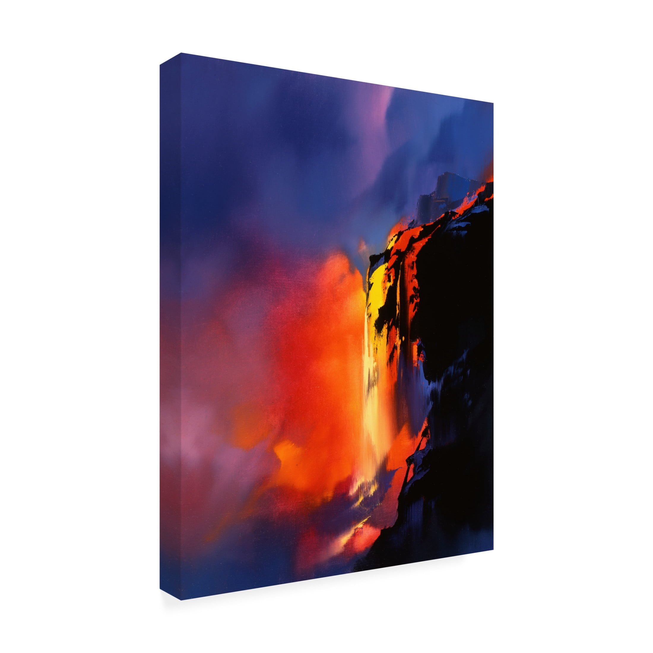 Canvas Wall Art - Thomas Leung 'Fire Cliffs' Wall Art for Living Room, Bedroom, or Office Décor by Trademark Fine Art - 35 x 47 Inches