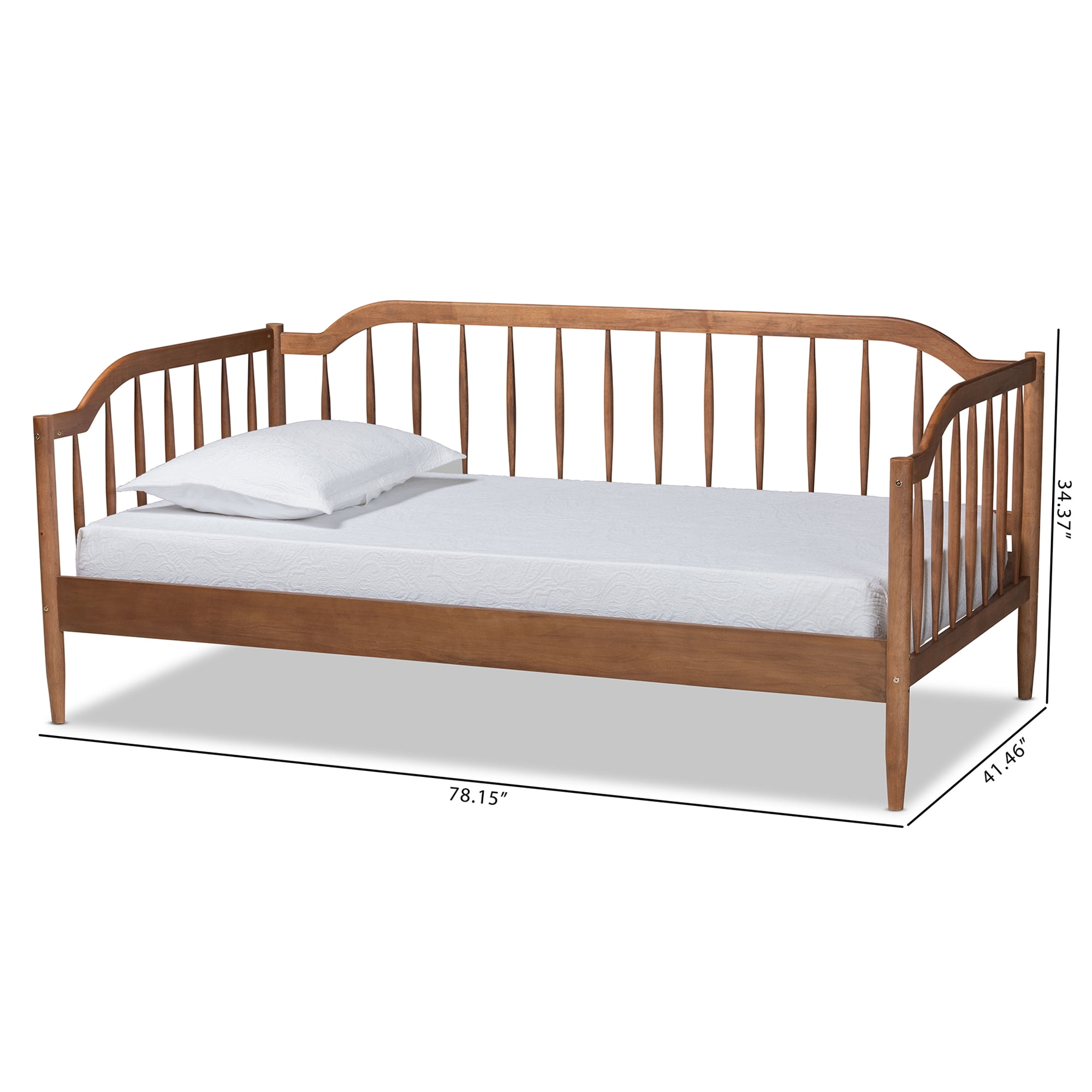 Baxton Studio Parson Classic Mid-Century Modern Walnut Brown Finished Wood Twin Size Daybed