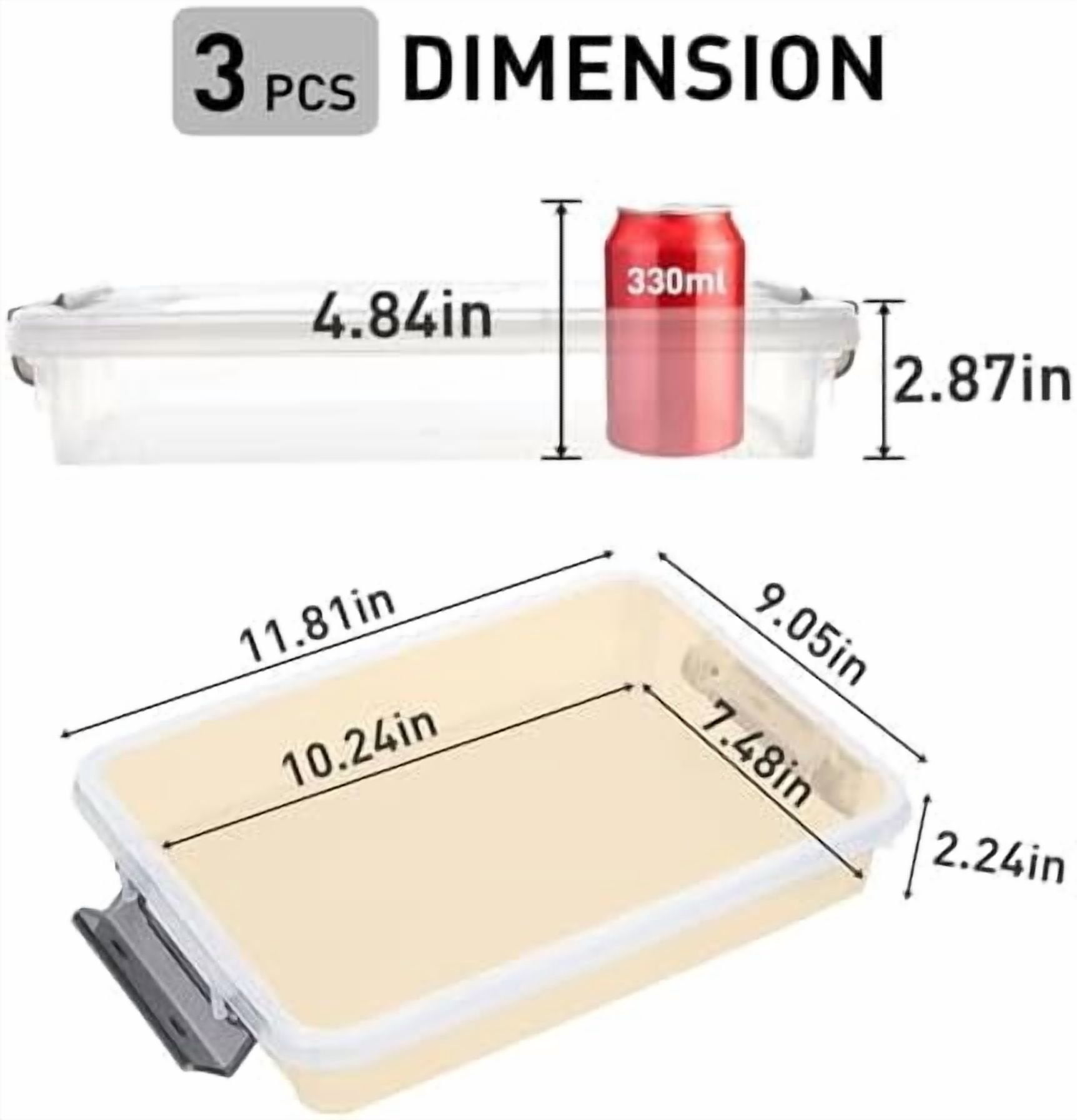 3 PCS Plastic Storage Bins with Latching Lids Portable Project Case Clear File Box Stackable Storage Containers for Organizing B5 Paper, Photo, Document, Scrapbook