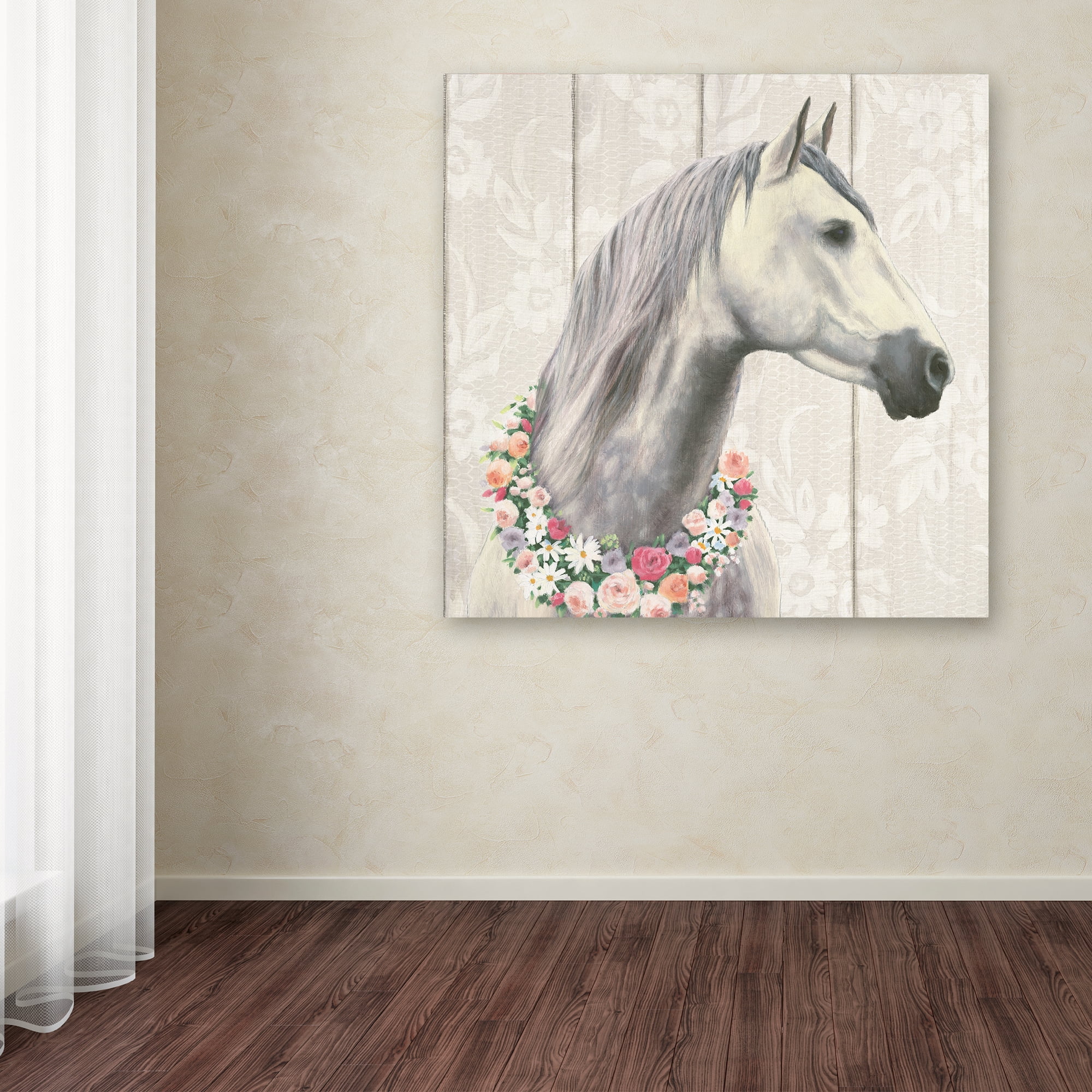 Trademark Fine Art 'Spirit Stallion I on wood Square' Canvas Art by James Wiens