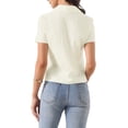 thumbnail image 3 of INSPIRE CHIC Button Down Shirt for Women's Short Sleeve Collared Neck Dressy Casual Work Tops XL Beige, 3 of 5