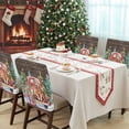 thumbnail image 4 of Christmas Hat Chair Covers Set of 8 Puppy Truck Xmas Pine Tree Snowing Wood Grain Chair Back Covers Stretch Removable Washable Slipcovers Protector for Dining Room Kitchen Party Decor, 4 of 5