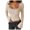 Khaki, variant on Women's T-Shirts Lace Trim Square Neck Y2k Tops Long Sleeve Slim Fitted Basic Crop Tee Shirt Going Out Outfits (XL, Brown)