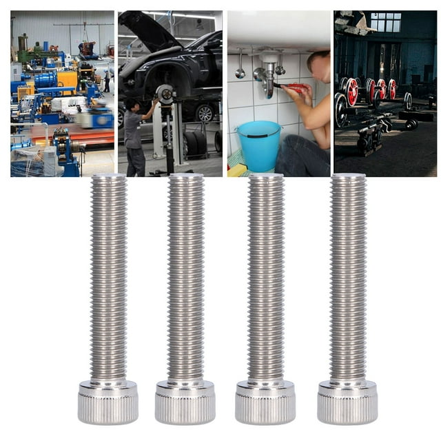 Boulon Hexagonal Douille Vis Acier Inoxydable Matériel de Fixation A2 Pas Fin pour Amateurs d'Ingénierie Automobile Bricolage