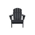 thumbnail image 3 of Lisonu Folding Adirondack Chair with Cup Holder, All-Weather HDPE Composite Patio Chair with Wood Texture, Heavy-Duty Outdoor Seating for Garden & Firepit, Black, 3 of 10