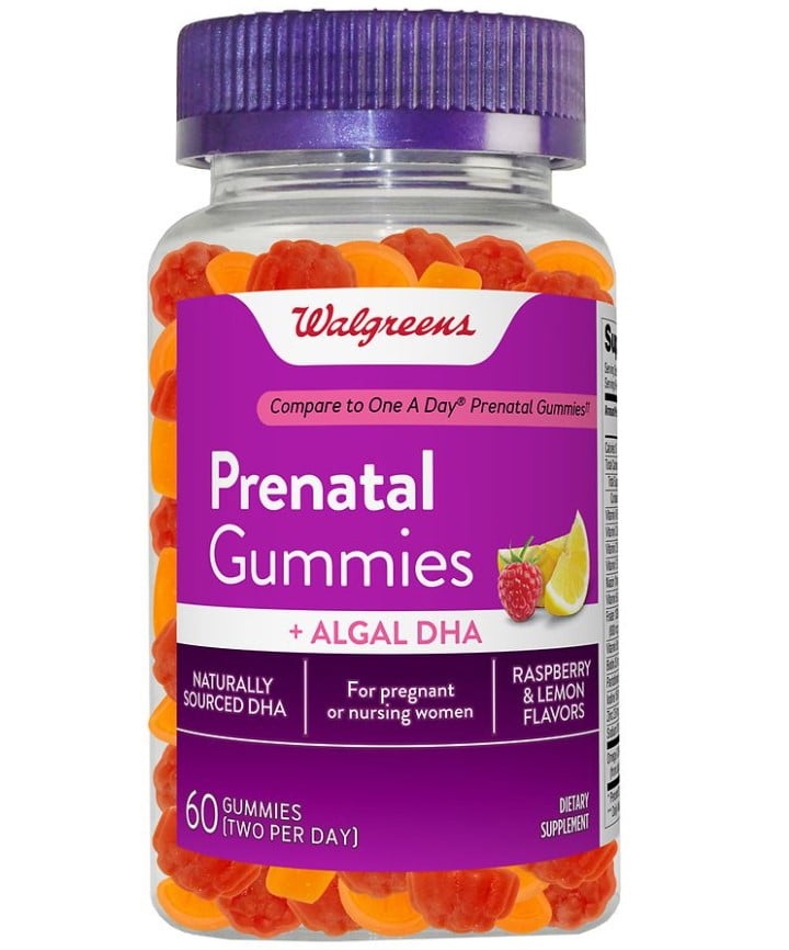 Walgreens Prenatal Gummies Algal Dha Raspberry Lemon Compare To One