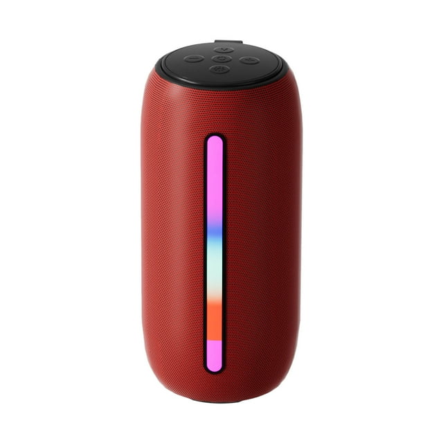 Bluetooth Speaker 360 Degree Surround Sound with 10 W Output, 1200 mAh Battery, USB TF Card AUX Input, LED Light Sync, 190 mm Height