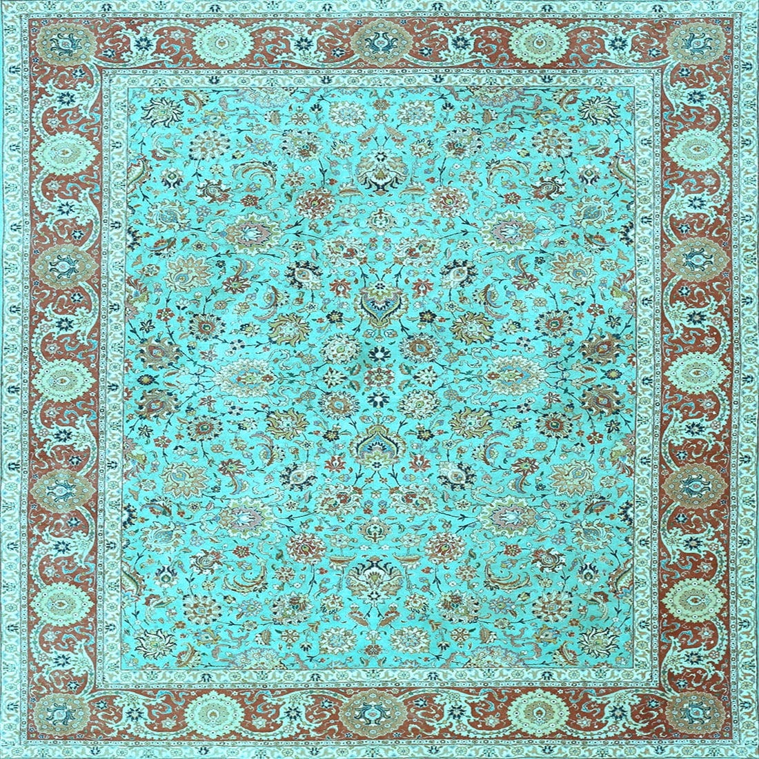 Square 4x6 Rugs Ahgly Company Indoor Square Persian Light Blue Traditional Area Rugs, 4 ...