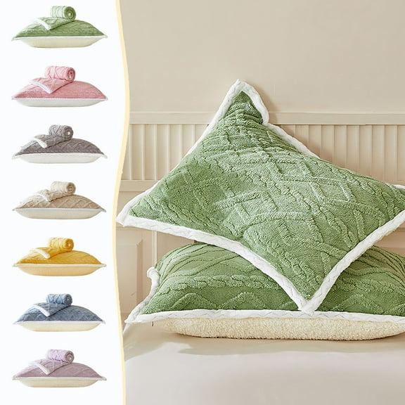 Fall Savings Clearance! InsCrazy Fleece Pillowcase for Adults, Queen/Standard Size, Warm and Comfortable Plush Pillow Cover for Winter 20 X 30 Inches