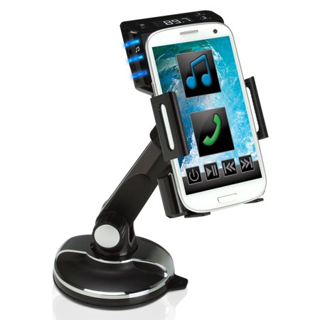 FlexSMART Dashboard Cradle Windshield Mount with FM Transmitter Power Adapter , 3.5mm and Micro-USB Charging Cables and by USA GEAR - Works with Apple , HTC , Motorola , Samsung and More Smartphones