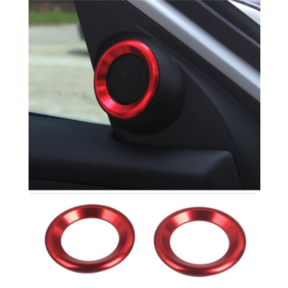 Suitable for Honda Civic 10th 2016-2021 red aluminum alloy internal A-Post speaker protective ring decoration-
