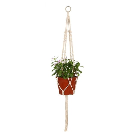 Macrame Plant Hanger Indoor Outdoor Flower Pot Hanging Planter Basket Cotton Rope 4 Legs 39 (Best Plants For Indoor Hanging Baskets)
