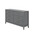 CosmoLiving by Cosmopolitan Westerleigh 6 Drawer Dresser, Graphite Gray