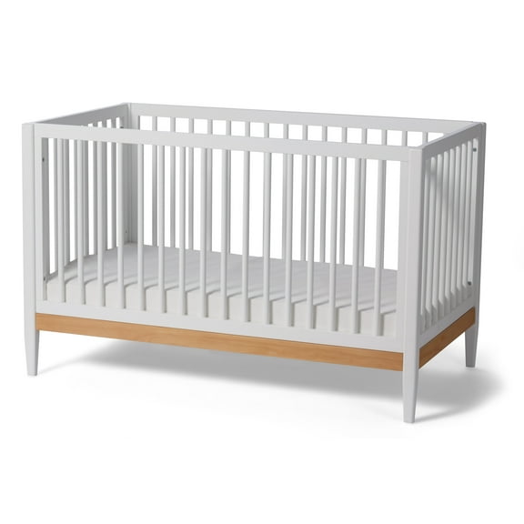 Little Seeds Clover 4-in-1 Convertible Baby Crib, Crib to Toddler Bed, True White/Natural