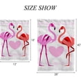 thumbnail image 2 of SKYSONIC Flamingo Couples Double-Sided Printed Garden House Sports Flag 12x18in Polyester Decorative Flags for Courtyard Garden Flowerpot, 2 of 7