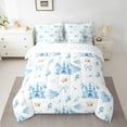 thumbnail image 4 of Feelyou Blue Castle Twin Bedding Sets 7-Piece for Teens, Cartoon Crown Ribbon Bedding Comforter Set, Princess Style Sheet Sets, Luxury Bedroom Decor, 4 of 7