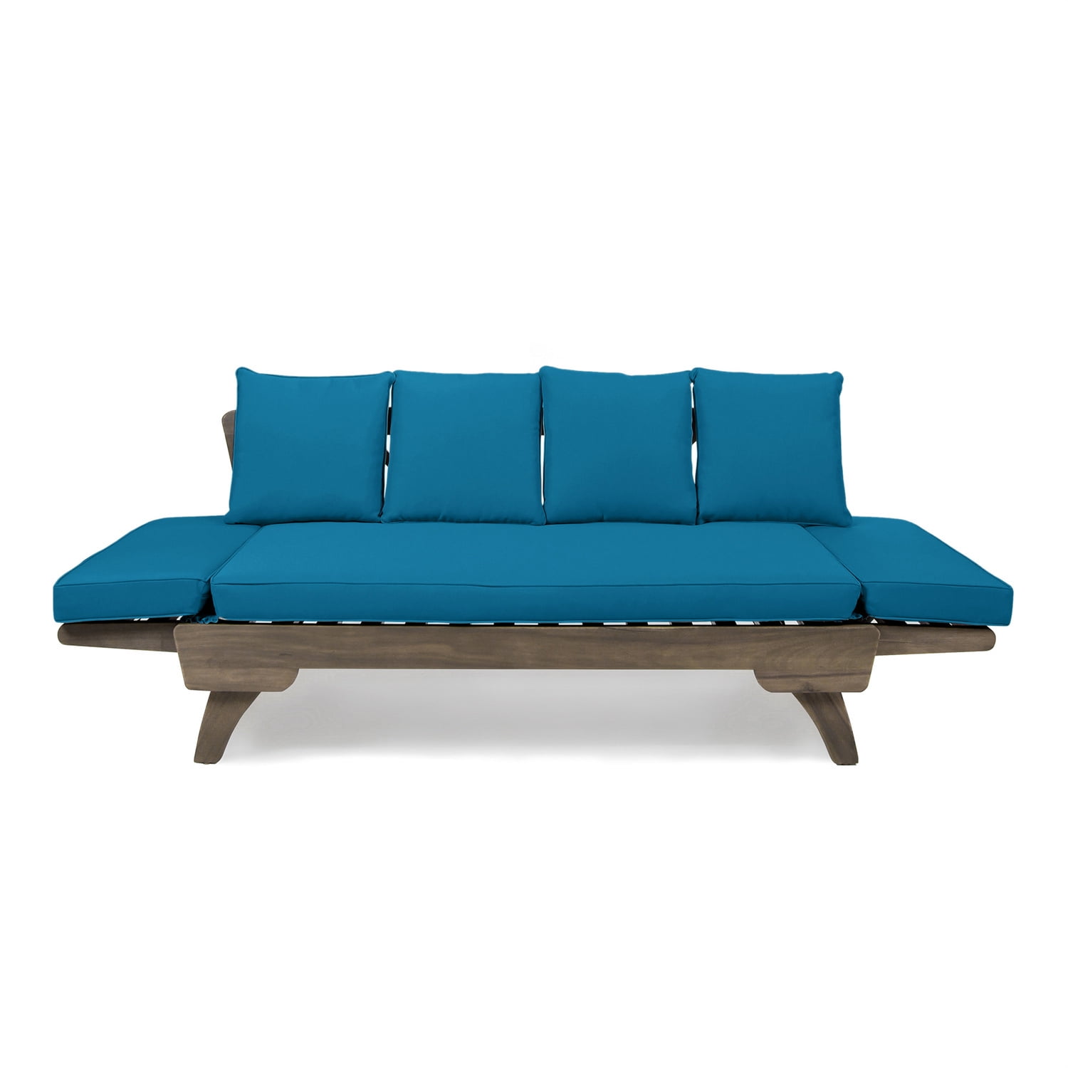 Kepooman Folding Futon Sofa Bed, Modern Convertible Sleeper Couch Daybed with Adjustable Armrest & Cushion for Studio, Apartment, Office, Compact Living Room, Grey & Dark Teal Kepooman Folding Futon Sofa Bed, Modern Convertible Sleeper Couch Daybed with Adjustable Armrest & Cushion for Studio, Apartment, Office, Compact Living Room, Grey & Dark Teal